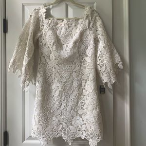 Free People  off shoulders white lace dress HTF!